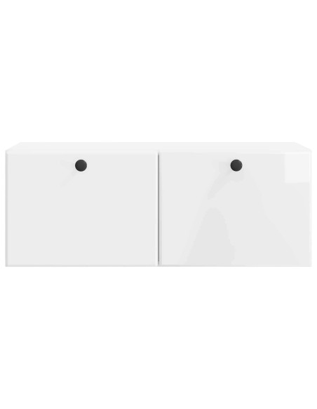 Mobile Porta TV da Muro Bianco Lucido 78,5 x 31 x 30 cm