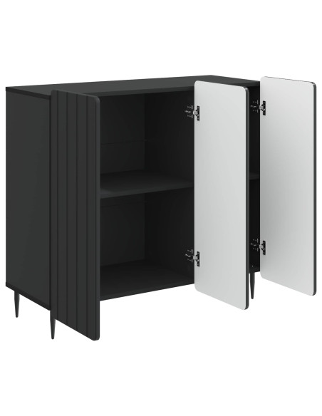 Credenza Nero 89 x 34,5 x 82 cm Legno ingegnerizzato