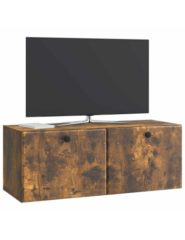Mobile Porta TV da Muro Rovere Fumo 78,5 x 31 x 30 cm