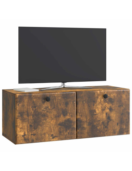 Mobile Porta TV da Muro Rovere Fumo 78,5 x 31 x 30 cm