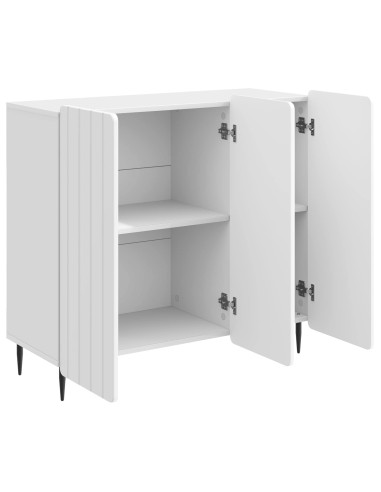 Credenza Bianco Lucido 89 x 34,5 x 82 cm Legno ingegnerizzato