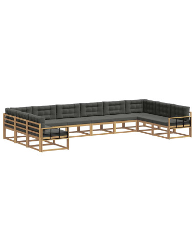 Set di divani da esterno con cuscino 10 pcs Bianco e Antracite