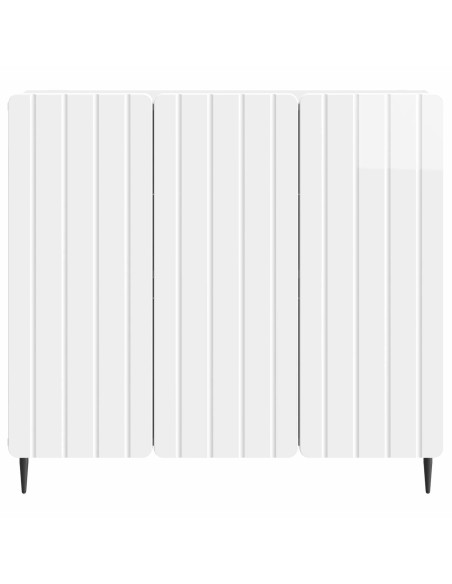 Credenza Bianco Lucido 89 x 34,5 x 82 cm Legno ingegnerizzato