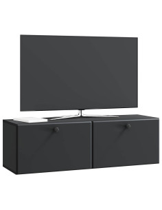 Mobile Porta TV da Muro Montaggio a parete Nero 98 x 31 x 30 cm 2