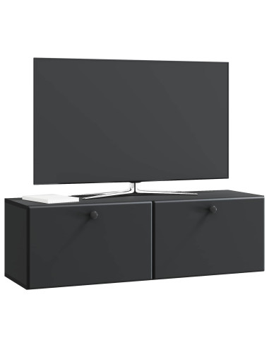 Mobile Porta TV da Muro Montaggio a parete Nero 98 x 31 x 30 cm