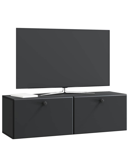 Mobile Porta TV da Muro Montaggio a parete Nero 98 x 31 x 30 cm