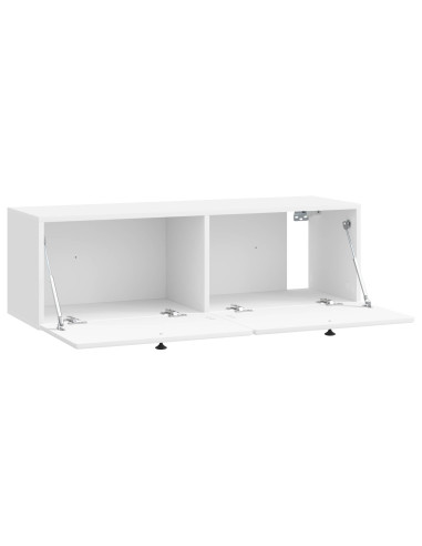 Mobile Porta TV da Muro Bianco Lucido 98 x 31 x 30 cm