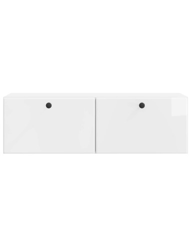 Mobile Porta TV da Muro Bianco Lucido 98 x 31 x 30 cm