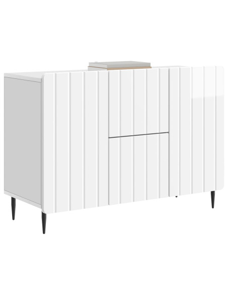Credenza Bianco Lucido 89 x 34,5 x 62 cm Legno ingegnerizzato