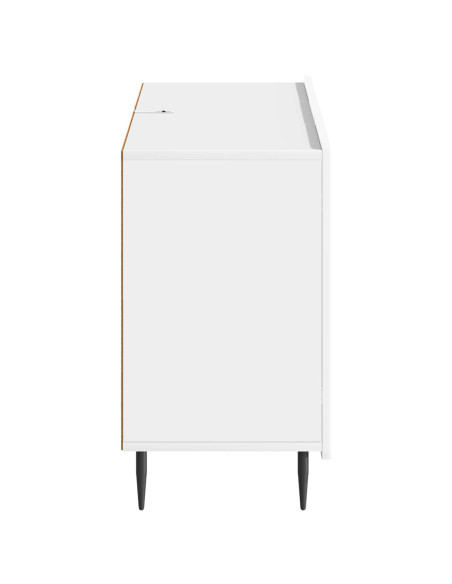 Credenza Bianco Lucido 89 x 34,5 x 62 cm Legno ingegnerizzato