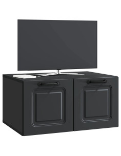 Mobile Porta TV da Muro Nero 59,5 x 41 x 30 cm 2