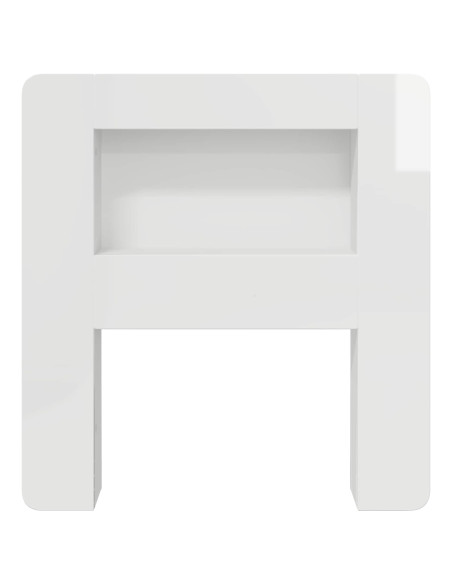 Testata del letto Bianco Lucido Legno ingegnerizzato