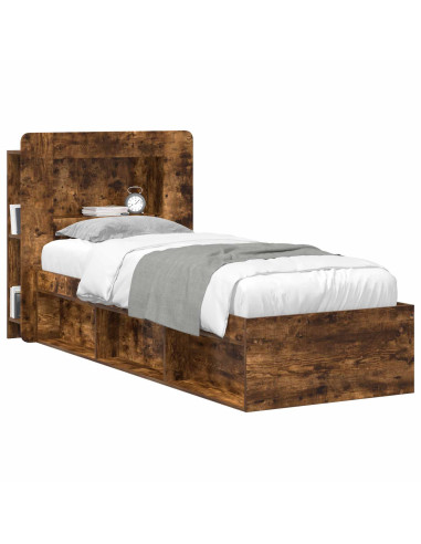 Testata del letto Rovere Fumo Legno ingegnerizzato