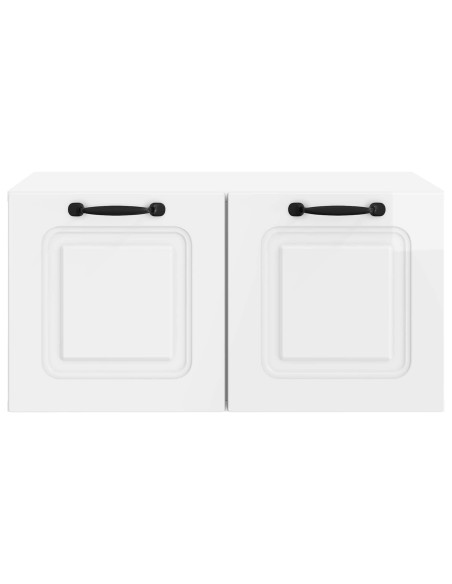 Mobile Porta TV da Muro Bianco Lucido 59,5 x 41 x 30 cm
