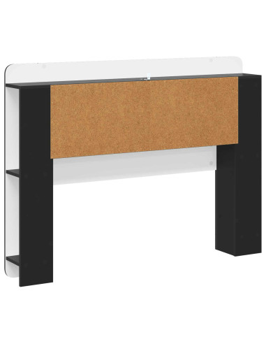 Testata del letto con archiviazione Nero Legno ingegnerizzato
