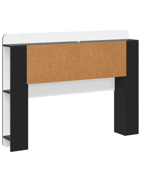 Testata del letto con archiviazione Nero Legno ingegnerizzato