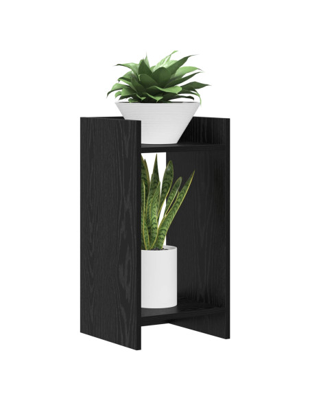 Supporto per piante con lo scaffale Rovere Nero 30 x 30 x 60 cm