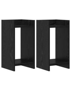 Supporto per piante con lo scaffale Rovere Nero 30 x 30 x 60 cm 2