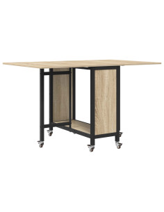 Tavolo da pranzo pieghevole con ruote 130 x 80 x 76,5 cm 2