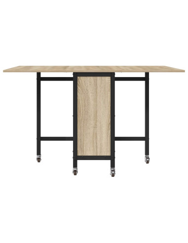 Tavolo da pranzo pieghevole con ruote 130 x 80 x 76,5 cm