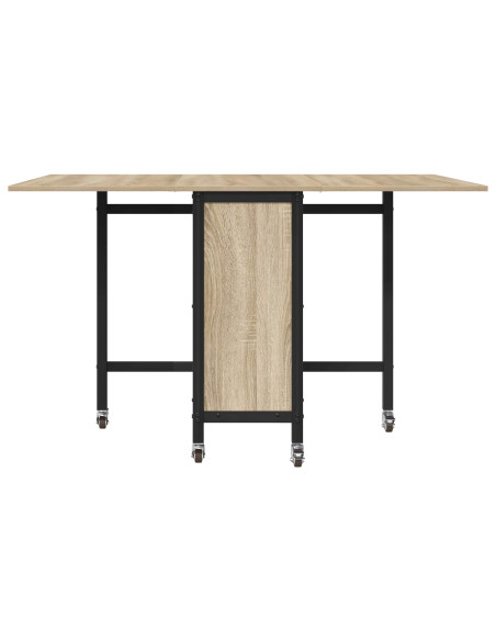 Tavolo da pranzo pieghevole con ruote 130 x 80 x 76,5 cm