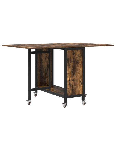 Tavolo da pranzo pieghevole con ruote 130 x 80 x 76,5 cm