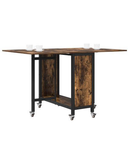 Tavolo da pranzo pieghevole con ruote 130 x 80 x 76,5 cm