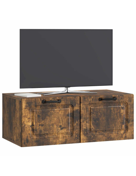 Mobile Porta TV da Muro Rovere Fumo 78,5 x 41 x 30 cm