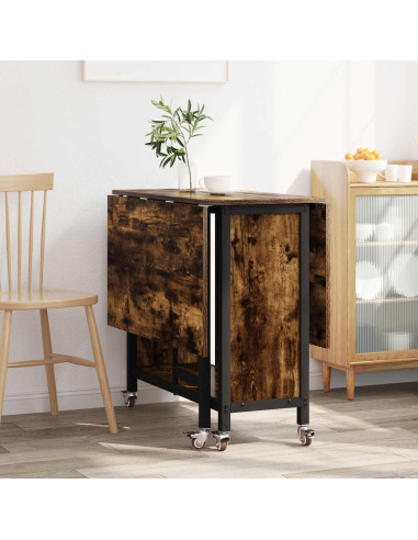 Tavolo da pranzo pieghevole con ruote 130 x 80 x 76,5 cm