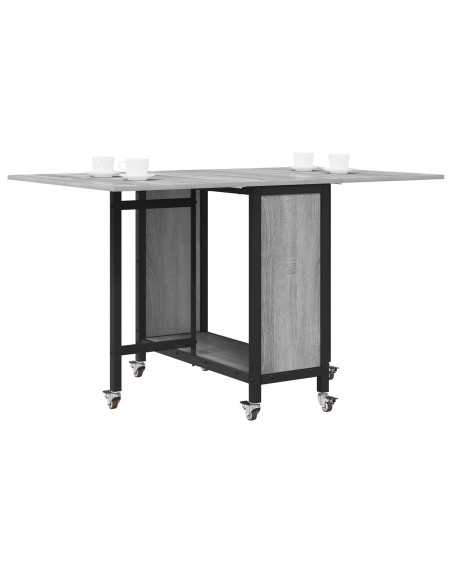 Tavolo da pranzo pieghevole con ruote 130 x 80 x 76,5 cm