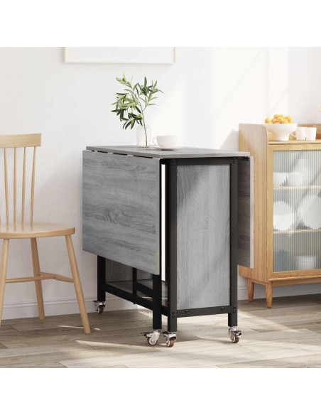 Tavolo da pranzo pieghevole con ruote 130 x 80 x 76,5 cm