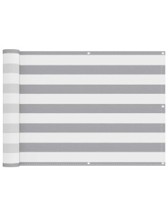 Schermo da balcone Grigio chiaro e bianco 75 x 200 cm 2