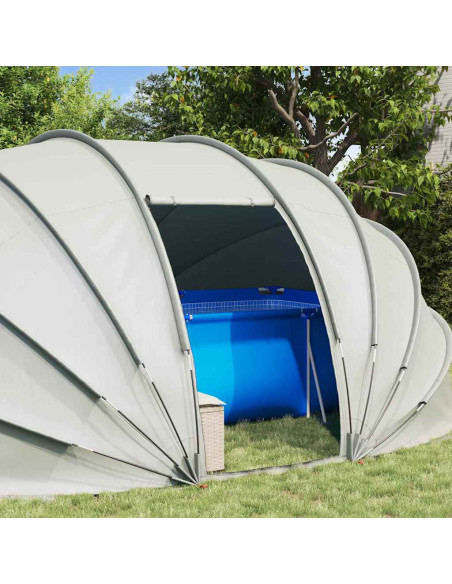 Tenda da piscina a cupola Grigio 538 x 440 x 204 cm