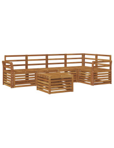 Set divani 6 pcs Naturale Legno di Acacia Massello 2