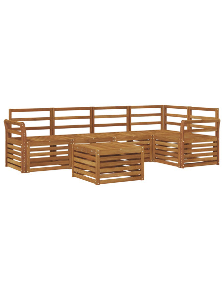 Set divani 6 pcs Naturale Legno di Acacia Massello