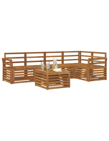 Set divani 6 pcs Naturale Legno di Acacia Massello