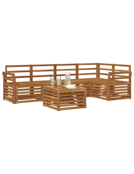 Set divani 6 pcs Naturale Legno di Acacia Massello