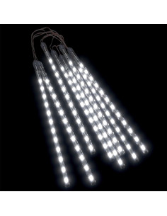 Luci Meteoriche 8 pz 30cm Bianco Freddo 192 LED Interni Esterni 2