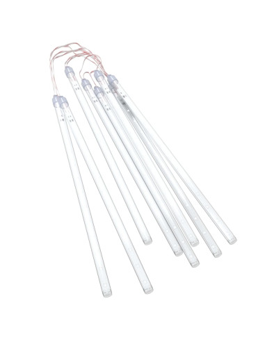 Luci Meteoriche 8 pz 30cm Bianco Freddo 192 LED Interni Esterni