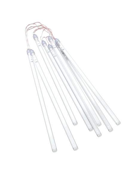 Luci Meteoriche 8 pz 30cm Bianco Freddo 192 LED Interni Esterni