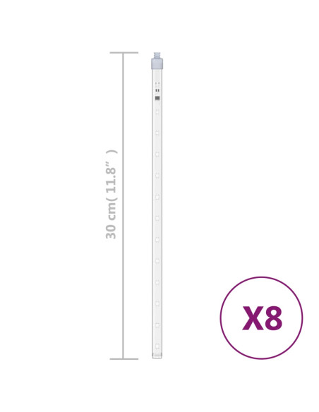 Luci Meteoriche 8 pz 30cm Bianco Freddo 192 LED Interni Esterni