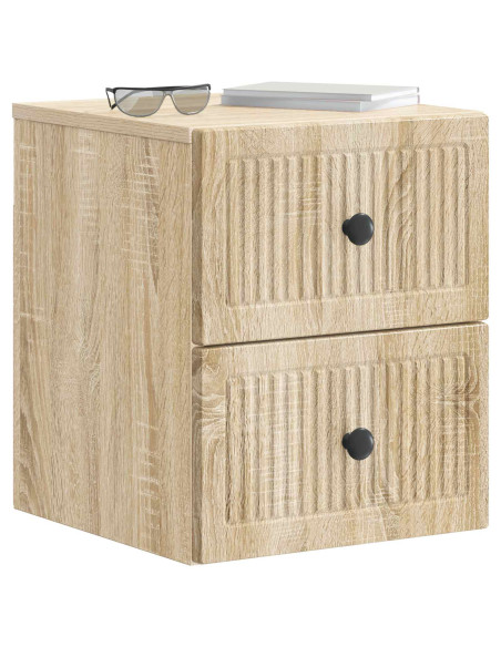 Mobiletto da notte a muro Rovere Sonoma 33 x 34,5 x 40 cm