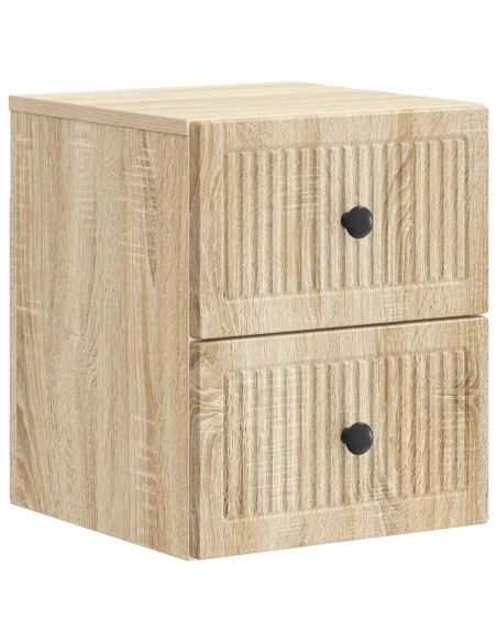 Mobiletto da notte a muro 2 pcs Rovere Sonoma 33 x 34,5 x 40 cm
