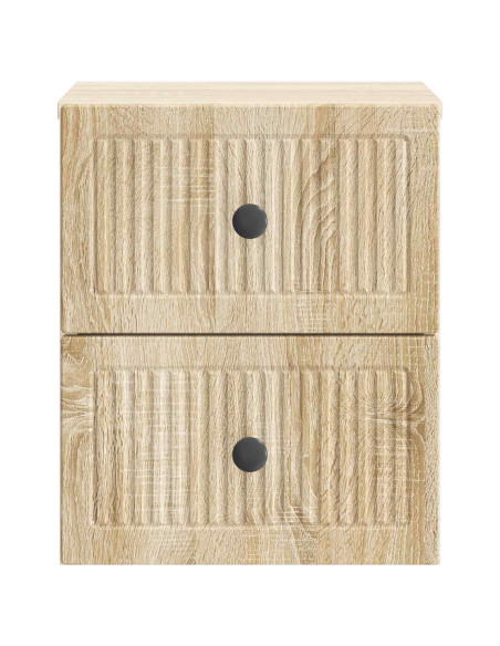 Mobiletto da notte a muro 2 pcs Rovere Sonoma 33 x 34,5 x 40 cm