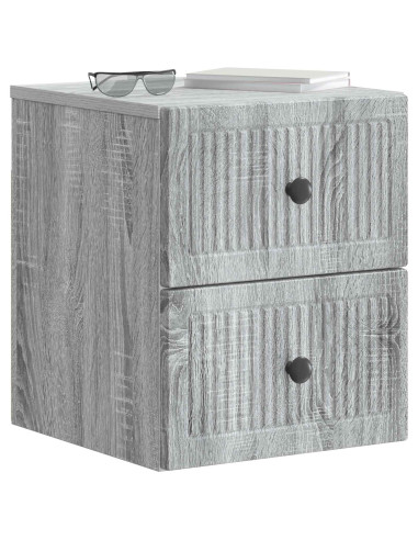 Mobiletto da notte a muro Grigio Sonoma 33 x 34,5 x 40 cm