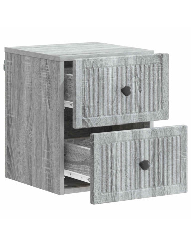 Mobiletto da notte a muro Grigio Sonoma 33 x 34,5 x 40 cm