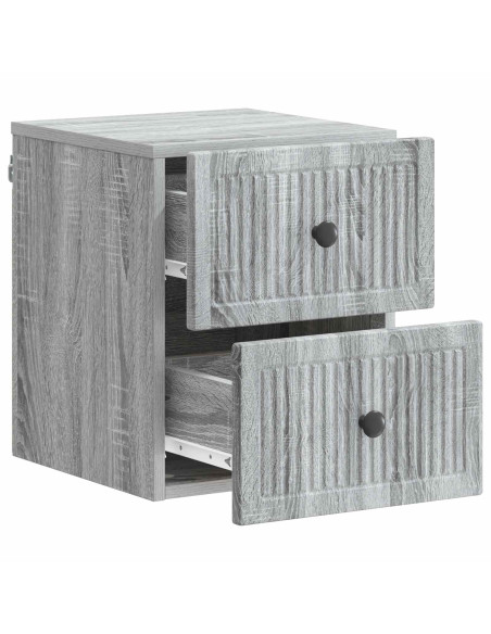 Mobiletto da notte a muro Grigio Sonoma 33 x 34,5 x 40 cm