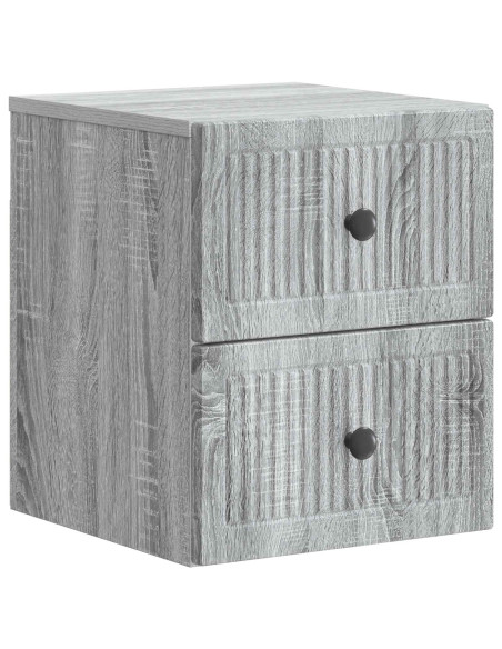 Mobiletto da notte a muro 2 pcs Grigio Sonoma 33 x 34,5 x 40 cm