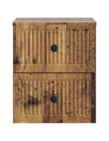Mobiletto da notte a muro Legno antico 33 x 34,5 x 40 cm