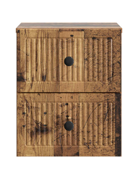 Mobiletto da notte a muro Legno antico 33 x 34,5 x 40 cm